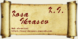Kosa Ikrašev vizit kartica